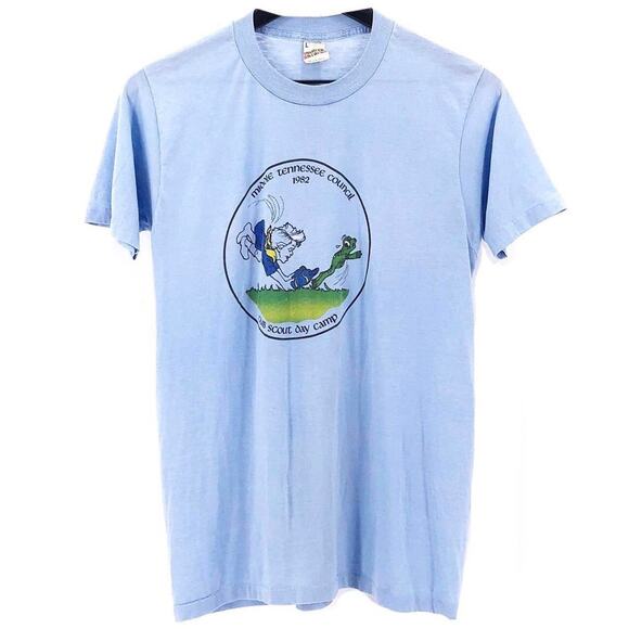 80s Cub Scout Day Camp 1982 tshirt 1980s vintage - Picture 1 of 4